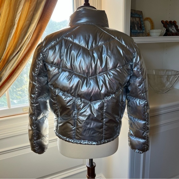 CENTRAL PARK WEST SILVER CROPPED PUFFER REVOLVE JACKET XS - Picture 8 of 12